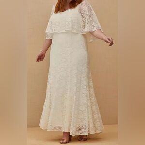 Torrid Ivory Lace Overlay Wedding Dress